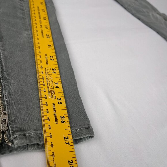 J Brand Slim Fit Cargo Pants Zippered Ankles Pockets Mint Olive Worn Womens 36 - Picture 11 of 13